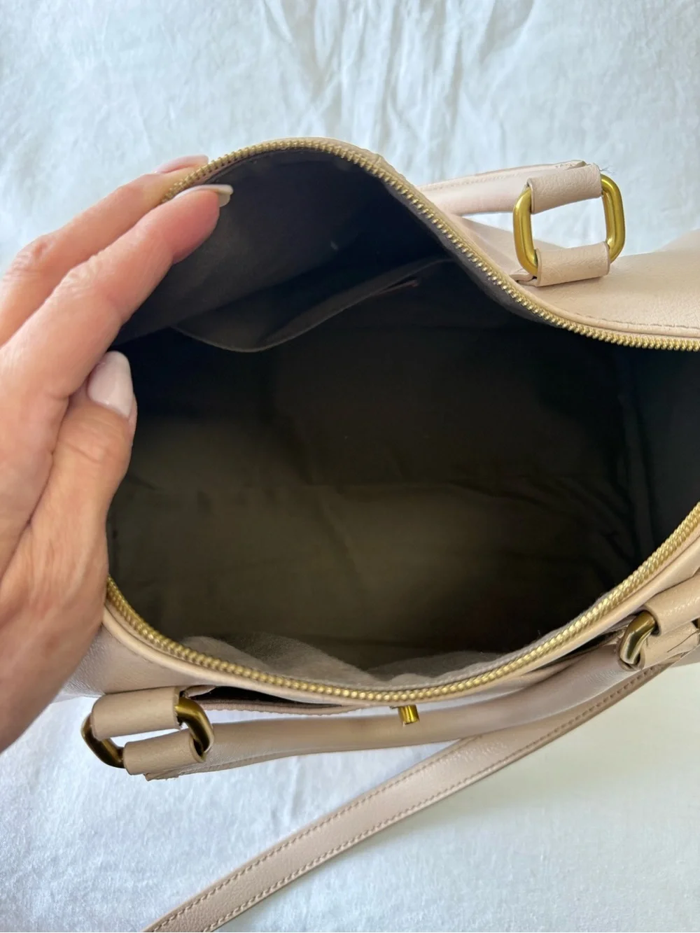 J. Crew | Pale Pink Nude Leather Dorset Satchel Boston Style Bag | Neutral